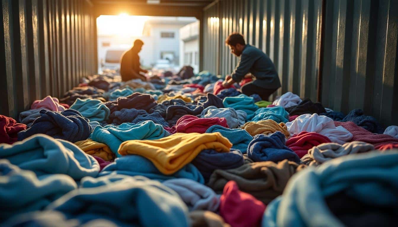 Illustration: Comment le tri et la collecte fonctionnent-ils après le dépôt dans un conteneur à vêtements ?